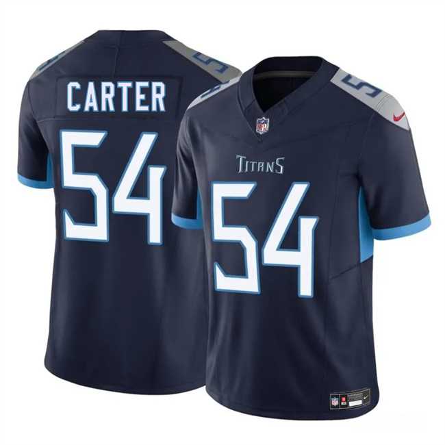 Men & Women & Youth Tennessee Titans #54 Lorenzo Carter Navy 2025 F.U.S.E. Vapor Limited Stitched Jersey->tennessee titans->NFL Jersey